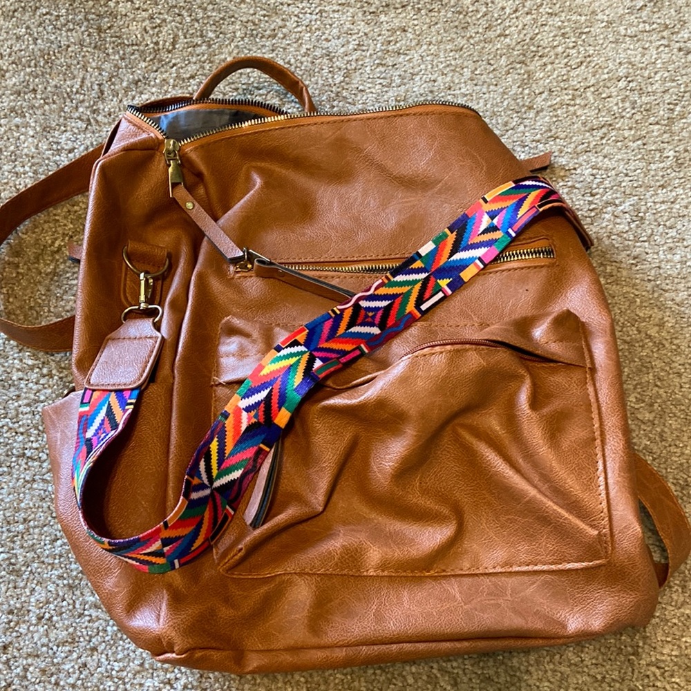 Faux Leather Backpack